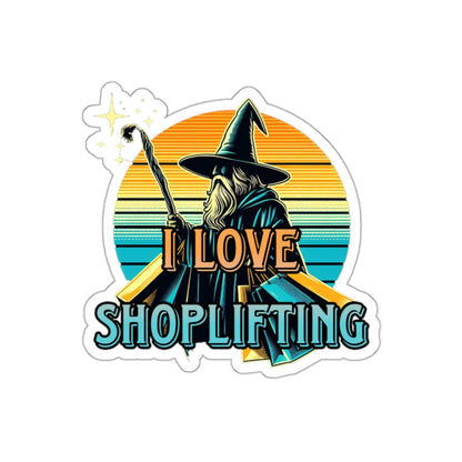 I Love Shoplifting! Wiz-Cut Stickers